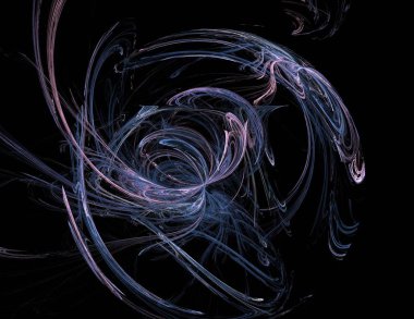 Siyah Renk Üzerine Bir Dijital Fraktal Resmi