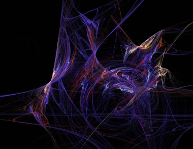 Siyah Renk Üzerine Bir Dijital Fraktal Resmi