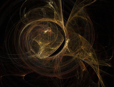 Siyah Renk Üzerine Bir Dijital Fraktal Resmi