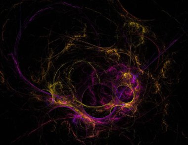 Siyah Renk Üzerine Bir Dijital Fraktal Resmi