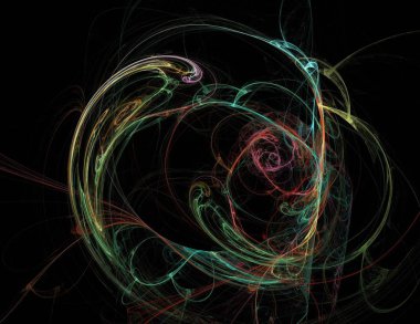 Siyah Renk Üzerine Bir Dijital Fraktal Resmi