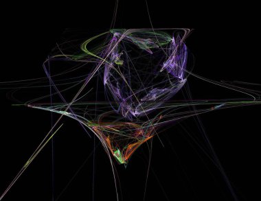 Siyah Renk Üzerine Bir Dijital Fraktal Resmi