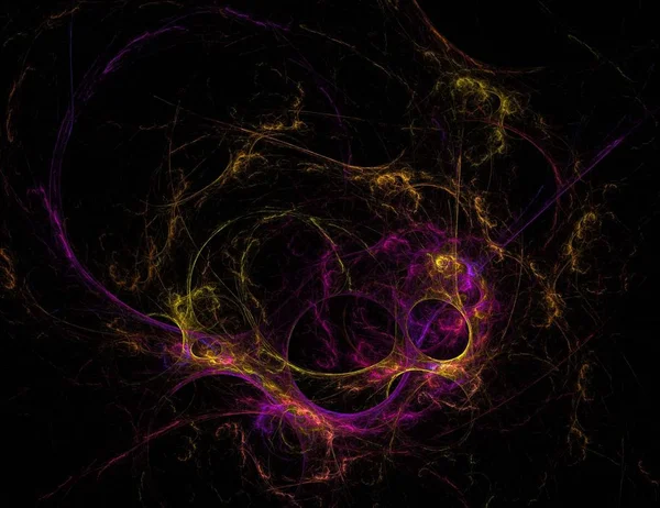 Siyah Renk Üzerine Bir Dijital Fraktal Resmi