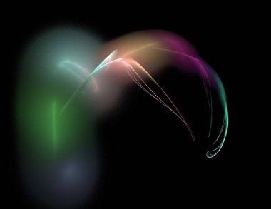 Siyah Renk Üzerine Bir Dijital Fraktal Resmi