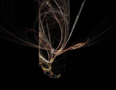 Siyah Renk Üzerine Bir Dijital Fraktal Resmi