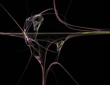 Siyah Renk Üzerine Bir Dijital Fraktal Resmi