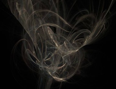 Siyah Renk Üzerine Bir Dijital Fraktal Resmi