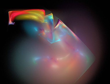 Siyah Renk Üzerine Bir Dijital Fraktal Resmi