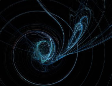 Siyah Renk Üzerine Bir Dijital Fraktal Resmi