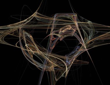 Siyah Renk Üzerine Bir Dijital Fraktal Resmi