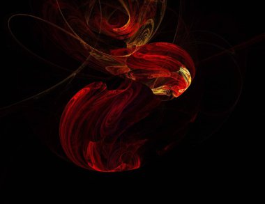 Siyah Renk Üzerine Bir Dijital Fraktal Resmi