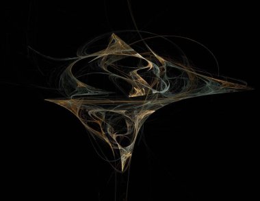 Siyah Renk Üzerine Bir Dijital Fraktal Resmi