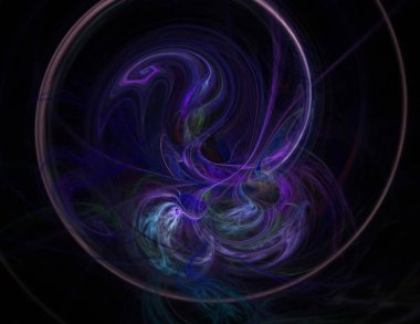 Siyah Renk Üzerine Bir Dijital Fraktal Resmi