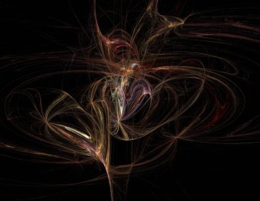 Siyah Renk Üzerine Bir Dijital Fraktal Resmi