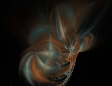 Siyah Renk Üzerine Bir Dijital Fraktal Resmi