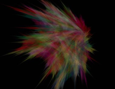 Siyah Renk Üzerine Bir Dijital Fraktal Resmi