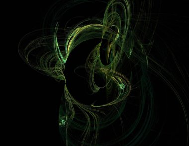 Siyah Renk Üzerine Bir Dijital Fraktal Resmi