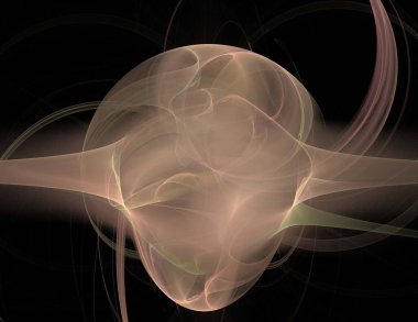 Siyah Renk Üzerine Bir Dijital Fraktal Resmi