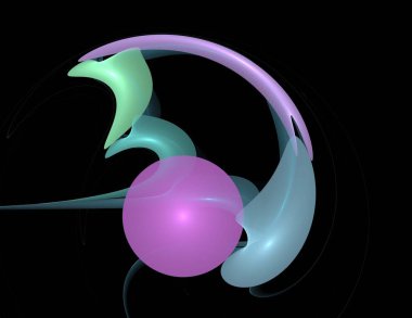 Siyah Renk Üzerine Bir Dijital Fraktal Resmi