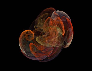 Siyah Renk Üzerine Bir Dijital Fraktal Resmi