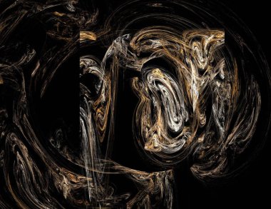 Siyah Renk Üzerine Bir Dijital Fraktal Resmi