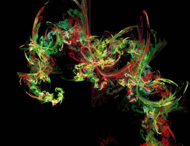 Siyah Renk Üzerine Bir Dijital Fraktal Resmi