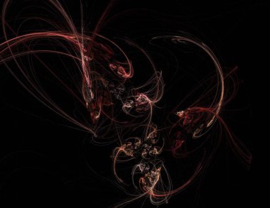 Siyah Renk Üzerine Bir Dijital Fraktal Resmi