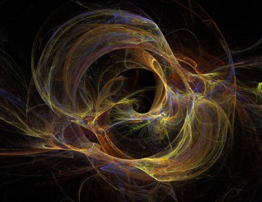 Siyah Renk Üzerine Bir Dijital Fraktal Resmi