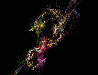 Siyah Renk Üzerine Bir Dijital Fraktal Resmi