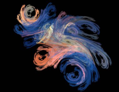 Siyah Renk Üzerine Bir Dijital Fraktal Resmi