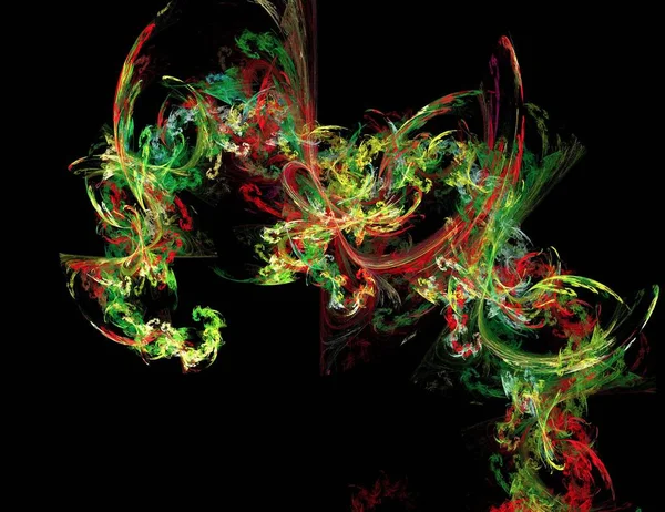 Siyah Renk Üzerine Bir Dijital Fraktal Resmi