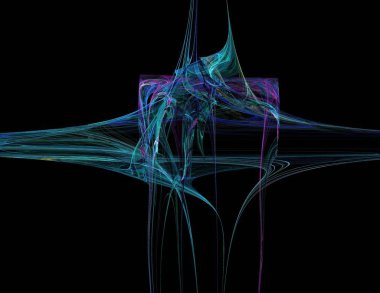 Siyah Renk Üzerine Bir Dijital Fraktal Resmi