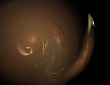 Siyah Renk Üzerine Bir Dijital Fraktal Resmi