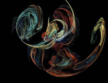 Siyah Renk Üzerine Bir Dijital Fraktal Resmi