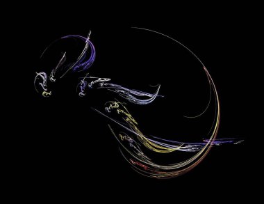 Siyah Renk Üzerine Bir Dijital Fraktal Resmi