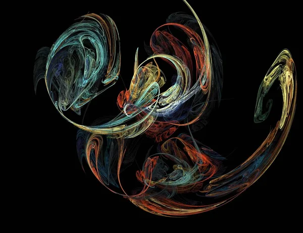 Siyah Renk Üzerine Bir Dijital Fraktal Resmi