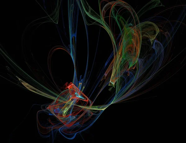 Siyah Renk Üzerine Bir Dijital Fraktal Resmi