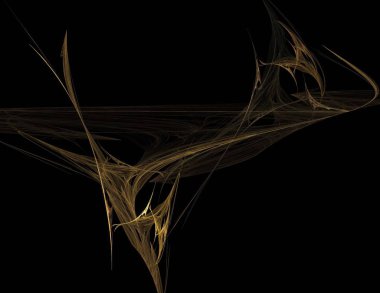 Siyah Renk Üzerine Bir Dijital Fraktal Resmi