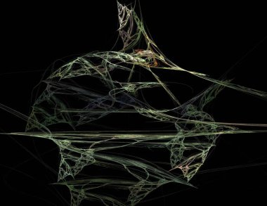 Siyah Renk Üzerine Bir Dijital Fraktal Resmi