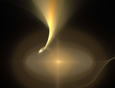 Siyah Renk Üzerine Bir Dijital Fraktal Resmi