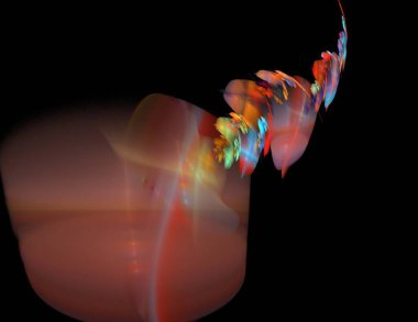 Siyah Renk Üzerine Bir Dijital Fraktal Resmi