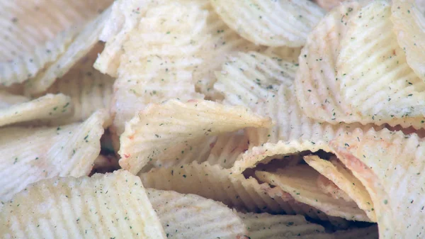 Many of potato chips horizontal  texture — Stock Photo, Image