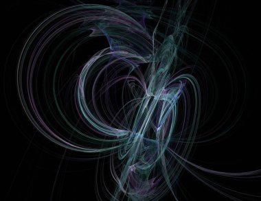 Siyah Renk Üzerine Bir Dijital Fraktal Resmi