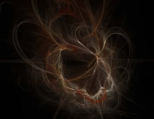 Image of one Digital Fractal on Black Color — Stock Photo, Image