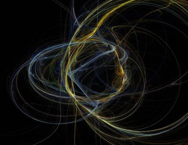 Siyah Renk Üzerine Bir Dijital Fraktal Resmi