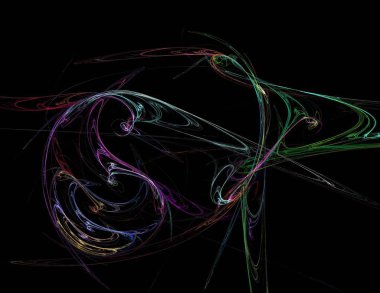 Siyah Renk Üzerine Bir Dijital Fraktal Resmi