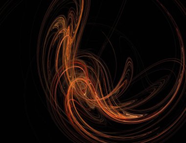 Siyah Renk Üzerine Bir Dijital Fraktal Resmi