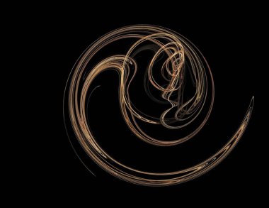 Siyah Renk Üzerine Bir Dijital Fraktal Resmi