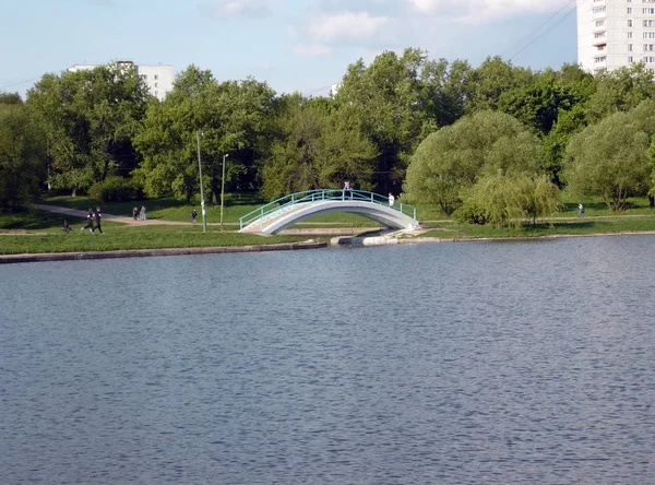 Літо в міському парку вдень — стокове фото