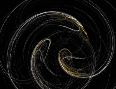 Siyah Renk Üzerine Bir Dijital Fraktal Resmi